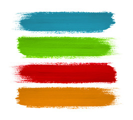 colored paint strokes on white