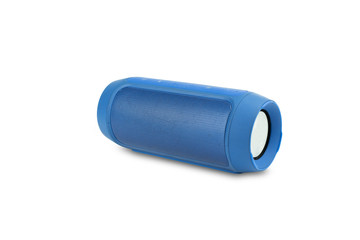Wireless portable speaker  for connecting to other device on a white background.