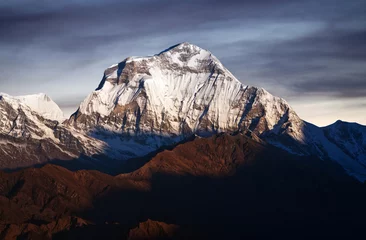 Papier Peint photo Dhaulagiri Mont Dhaulagiri - vue de Poon Hill sur le circuit de l& 39 Annapurna Trek au Népal Himalaya