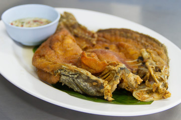 Snapper topped with sauce