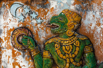 wall art in Laos