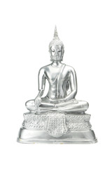 Buddha statue on a white background.