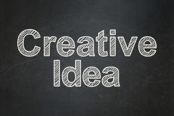 Finance concept: Creative Idea on chalkboard background