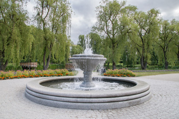 Fountain located at Gdansk Orunia Park in Poland.