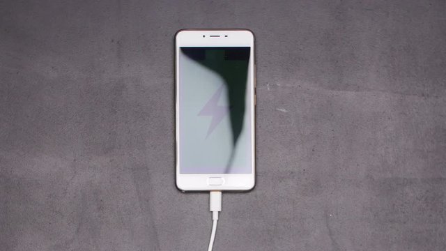 Smartphone charging stop motion animation