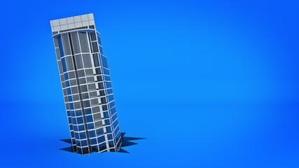 building. Concept of failure. 3d rendering