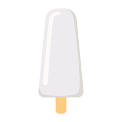 Vector illustration of ice cream. Cream ice cream on a wooden stick

