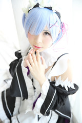 Japan anime cosplay girl in white tone