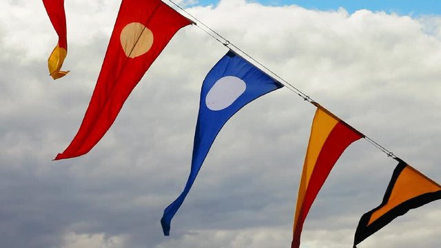 Navy ship signal flags.