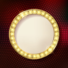 Retro marquee stylish frames with light bulbs.