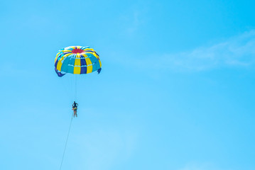 Parasailing and sky blue,Phuket,Thailand.