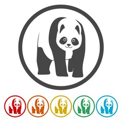 Panda icons set - vector illustration 