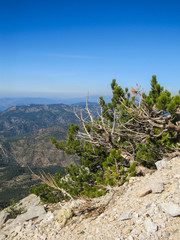 Fototapeta na wymiar View from the top of Cal Dagi mountain, near Fethyie, Turkey