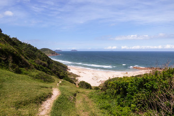 Fototapeta na wymiar Beautiful beach in the south of Brazil