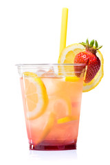 fresh lemonade in glass cup