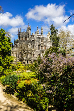 Beautiful park and Regaleira's Palace in Sintra, Portugal