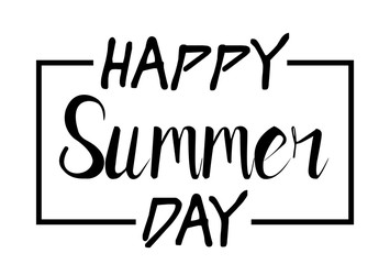 Hand drawn lettering composition of Hello Summer . Handwritten calligraphy design Happy Summer day.
