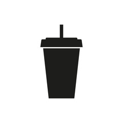 Paper Cup with a straw. Vector illustration.