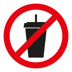 No drinks. Prohibitory icon. Vector.