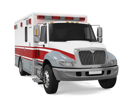 Ambulance Emergency Fire Truck Isolated
