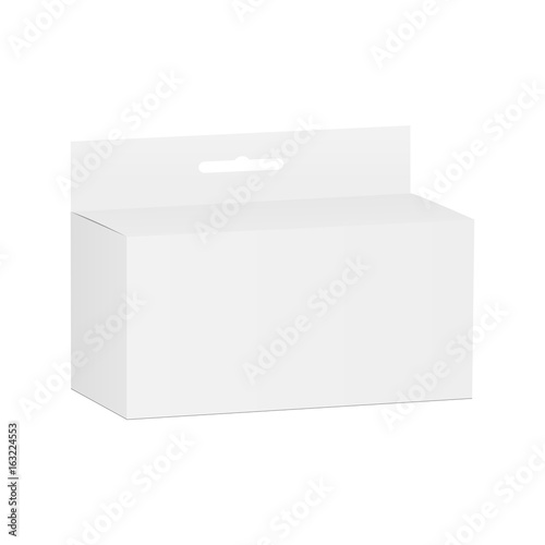 Download "White rectangle hanger box mockup isolated. Present your ...