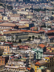 Fototapeta na wymiar Details of Naples' historic center (old town) viewed from above