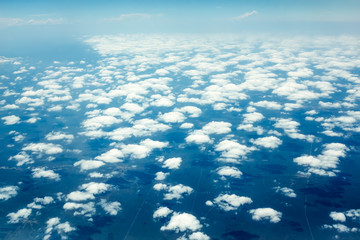 Cloudy sky from the airplane