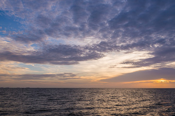Sunset sky on the beach background