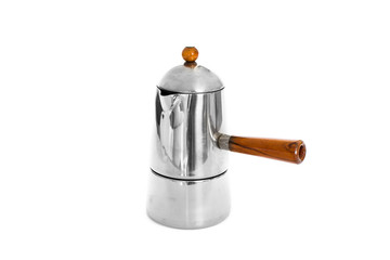 Italian coffee maker with white background