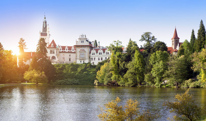 Pruhonice castle (XII- XVI century) near Prague, Czech Republic..