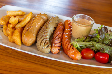 Sausage and salad
