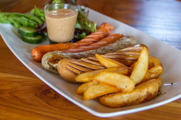 Sausage and salad