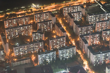 Fototapeta na wymiar Seoul Public Housing, Urban Landscape night block of flats
