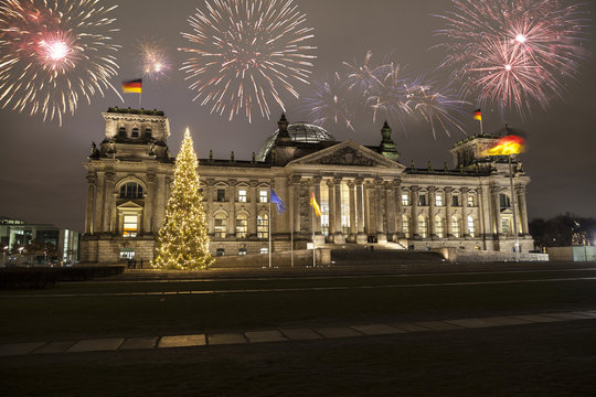 Silvester am Bundestag in Berlin
