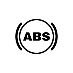 The abs icon. Brake and car symbol. Flat design. Stock - Vector illustration