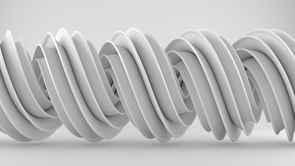 White twisted spiral 3D shape