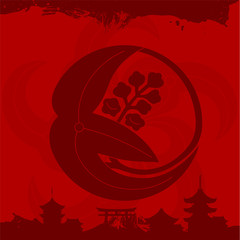 Fototapeta premium Japanese cultural ornaments. National ornaments of Japan