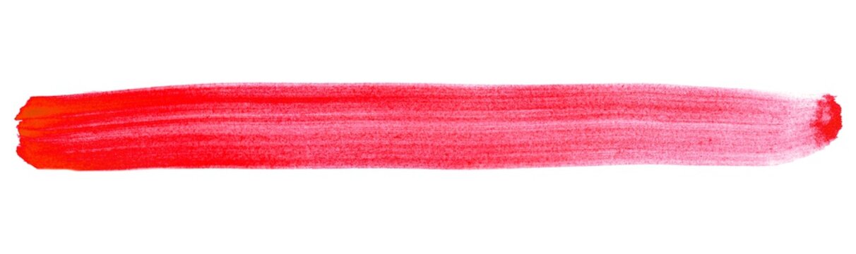 Isolierter Pinselstreifen aus roter Farbe