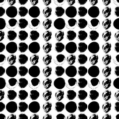 Fototapeta premium Seamless black and white hand drawn pattern