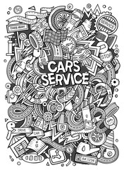 Cartoon cute doodles Autumotive illustration