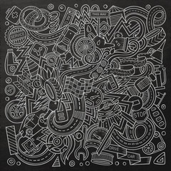 Cartoon cute doodles Autumotive illustration