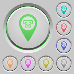Bank ATM GPS map location push buttons