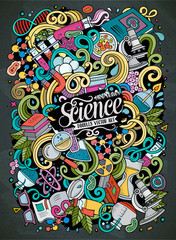 Cartoon cute doodles Science illustration