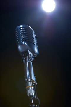 Vocal microphone on stage.