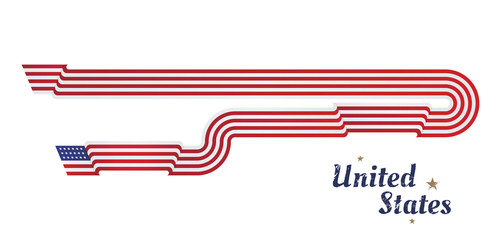 American flag of beautiful shape. Flat vector illustration EPS 10