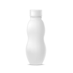 Realistic Template Blank White Yoghurt Bottle Pack. Vector 