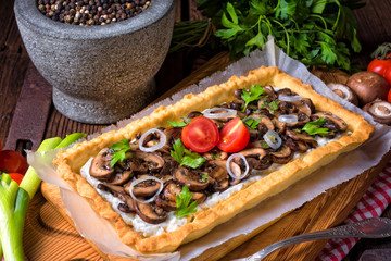 mushroom tart with ricotta