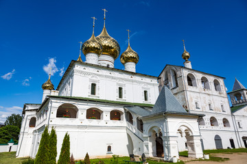 UGLICH, RUSSIA - JUNE 17, 2017: Facade of the Resurrection Monastery. Object of cultural heritage. Built in 1677
