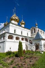 UGLICH, RUSSIA - JUNE 17, 2017: Facade of the Resurrection Monastery. Object of cultural heritage. Built in 1677
