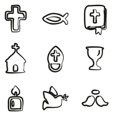 Christianity Icons Freehand 
